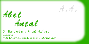 abel antal business card